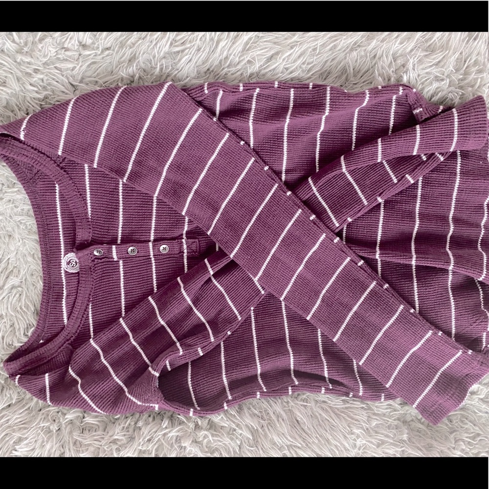 Purple striped long sleeve tee